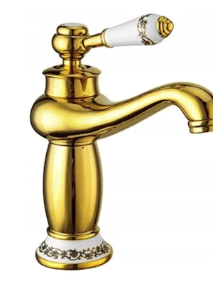 Umyvadlová baterie MAXMAX MEXEN DRACO - zlatá - nízká, 745400-50 Aktuální