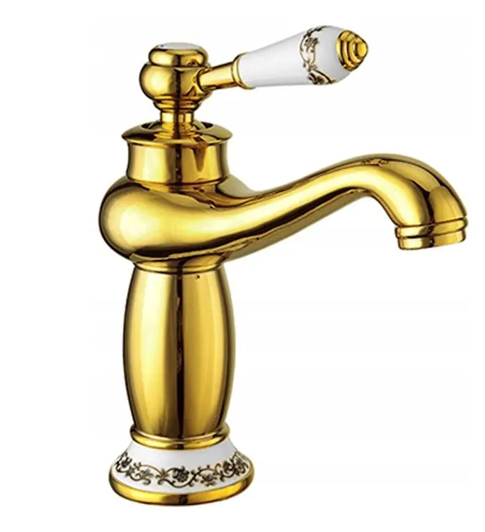 Umyvadlová baterie MAXMAX MEXEN DRACO - zlatá - nízká, 745400-50 Aktuální