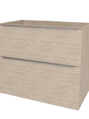 Doprava Zdarma Mereo Mailo, koupelnová skříňka 81 cm, chrom madlo, Multidecor, Light Rock Hickory