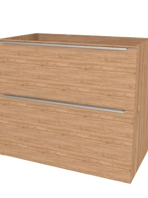 Přímo Od Výrobce Mereo Mailo, koupelnová skříňka 81 cm, chrom madlo, Multidecor, Light Select Walnut