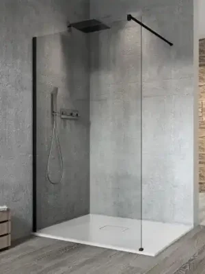 SAPHO | VARIO BLACK |  jednod&iacute;ln&aacute; sprchov&aacute; z&aacute;stěna k instalaci ke stěně | čir&eacute; sklo | 900 Sezónní Sleva