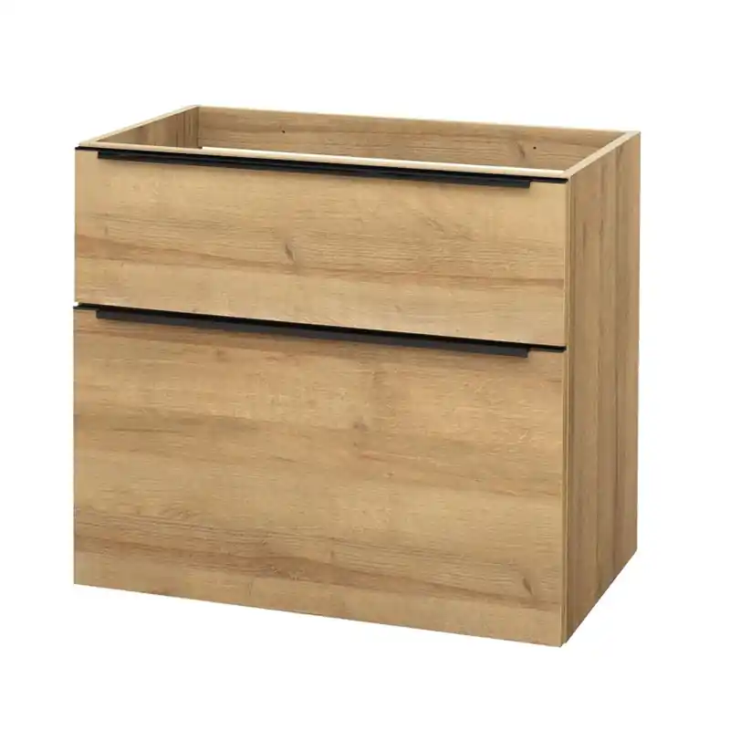 Expresní Doručení Mereo Mailo, koupelnová skříňka 81 cm, dub Riviera, černé madlo