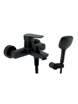 Víkendová Akce NS | METALIA 58 | vanov&aacute; n&aacute;stěnn&aacute; baterie s př&iacute;slu&scaron;enstv&iacute;m | rozt.150mm | čern&aacute; mat