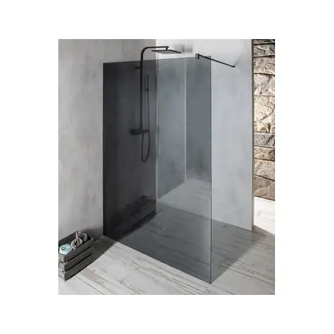 SAPHO | VARIO BLACK |  jednod&iacute;ln&aacute; sprchov&aacute; z&aacute;stěna k instalaci ke stěně | kouřov&eacute; sklo | 9 Akční Cena