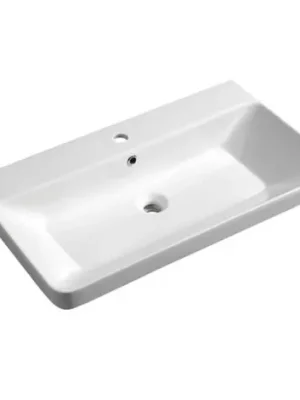 SAPHO | THALIE 80 | keramick&eacute; umyvadlo n&aacute;bytkov&eacute; 80x46cm | b&iacute;l&aacute; Akce