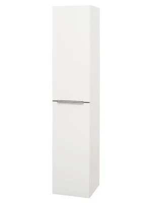 Značkový Mereo Mailo, koupelnová skříňka vysoká 170 cm, bílá, chrom madlo