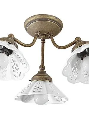 Značkový Sapho NAPOLI stropní svítidlo, 3xE14, 40W, 230V, IP21, keramické stínítko, bronz MC613