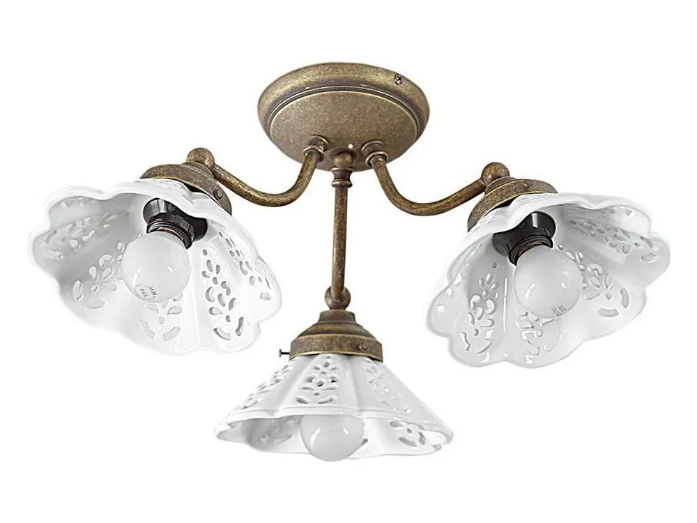 Značkový Sapho NAPOLI stropní svítidlo, 3xE14, 40W, 230V, IP21, keramické stínítko, bronz MC613