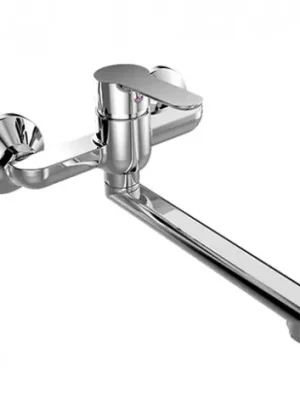 Značkový MEREO | ZUNA |  dřezov&aacute; baterie |  n&aacute;stěnn&aacute; |  100 mm s ram&iacute;nkem ploch&yacute;m rovn&yacute;m 160 mm