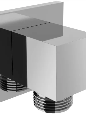 Značkový Stěnový vývod ruční sprchy MEXEN CUBE - mosazný - hranatý - chromový, 79340-00