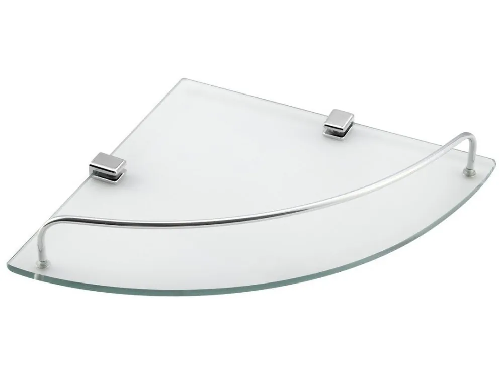 Akce Aqualine RUMBA skleněná rohová police 250x42x250mm, čiré sklo RB115