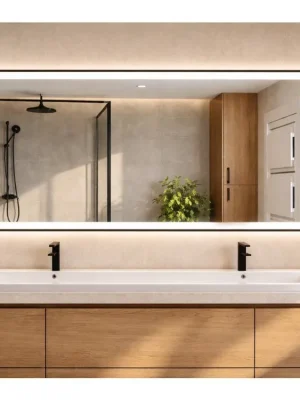 Cenová Bomba LED zrcadlo Noir 140x60 cm, černý matný rám, nastavitelné | Koupelny-sanita.cz