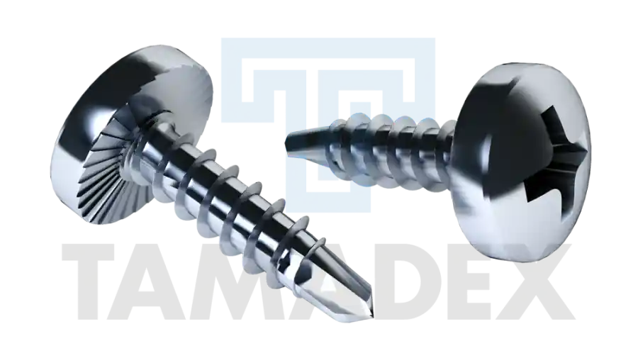 Značkový TAMADEX vrut TEX 3,5x9,5 půlkulatá hlava