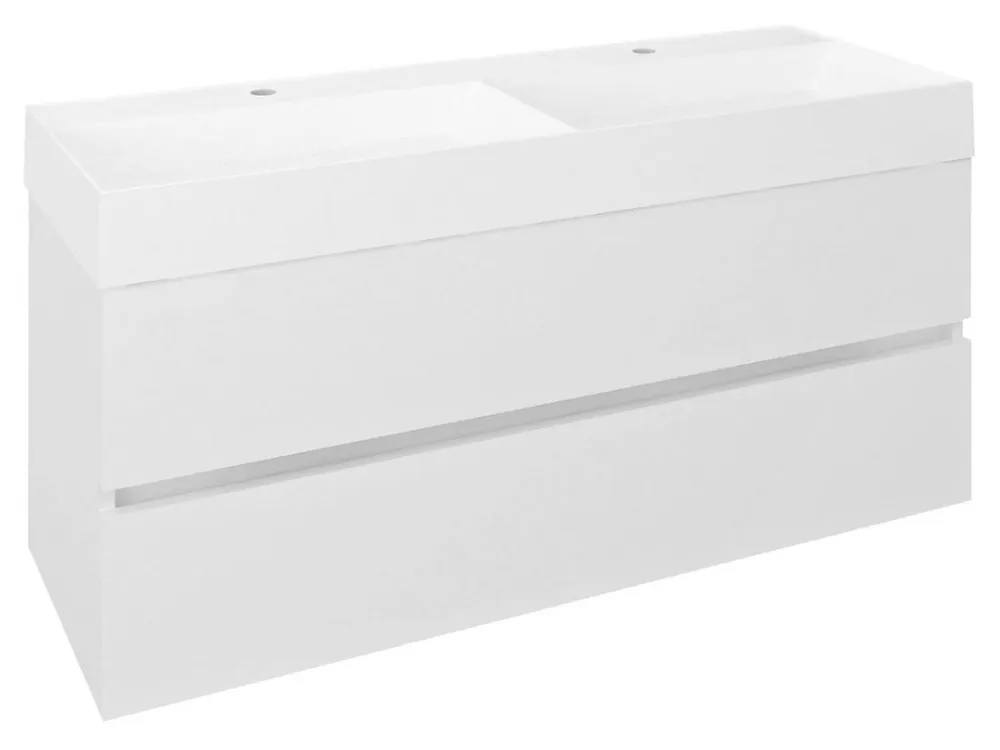 Super Cena ODETTA umyvadlová skříňka 118x50x43,5cm, bílá lesk