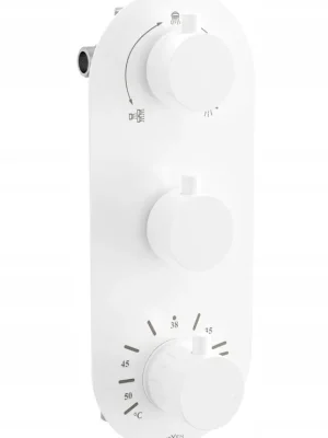Značkový Podomítková termostatická baterie MEXEN KAI vysoká - bílá - 3 výstupy, 77603-20
