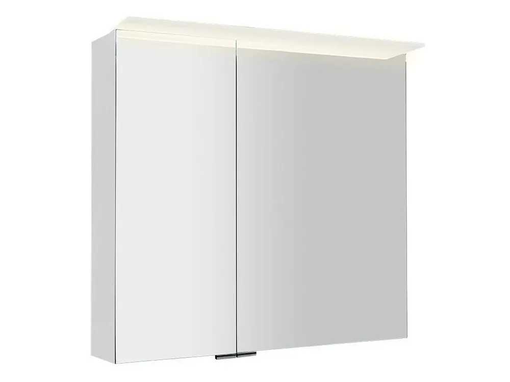 Zrcadlová galerka s LED osvětlením Linex 80x70x15 cm – bílá Ověřený