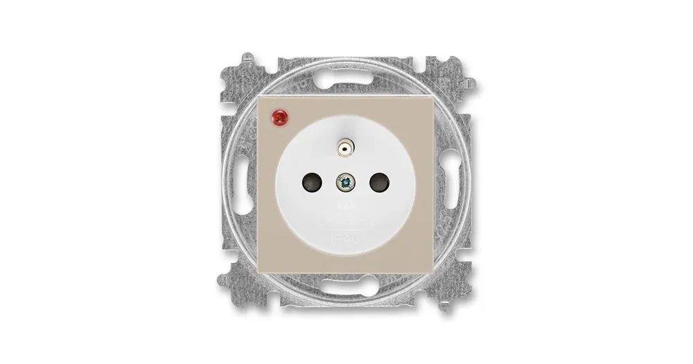 ABB 5599H-A02357 18 LEVIT Zásuvka jednonásobná, přepěťová ochrana macchiato/bílá Nejlepší Volba