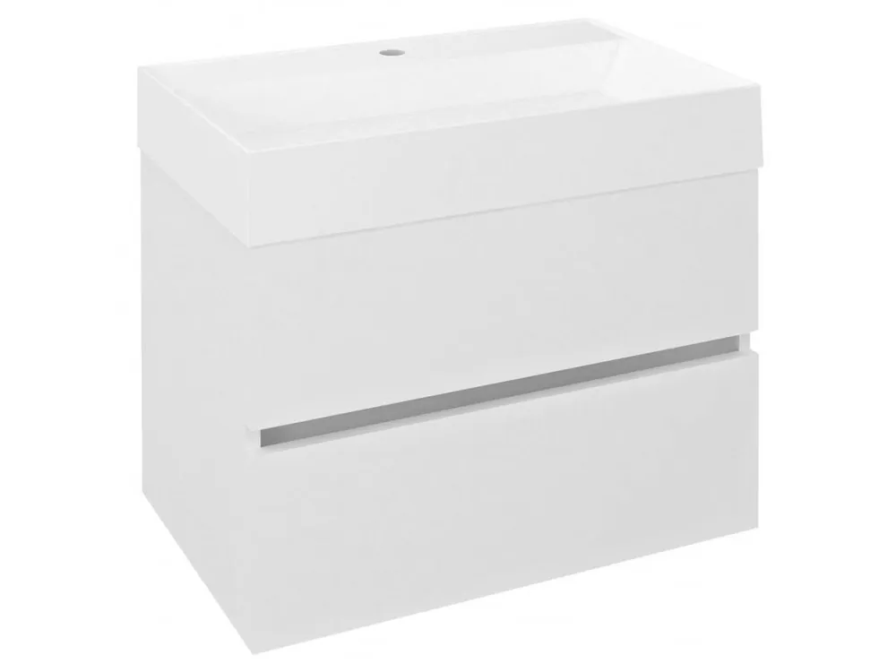 ODETTA umyvadlová skříňka 67x50x43,5cm, bílá lesk Levný