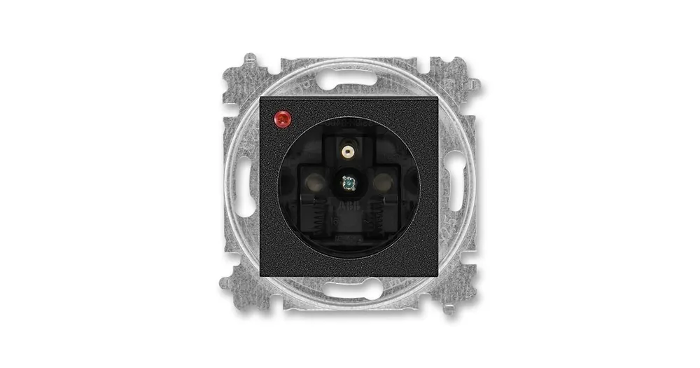 ABB 5599H-A02357 63 LEVIT Zásuvka jednonásobná, přepěťová ochrana onyx/kouřová černá Cenový Hit