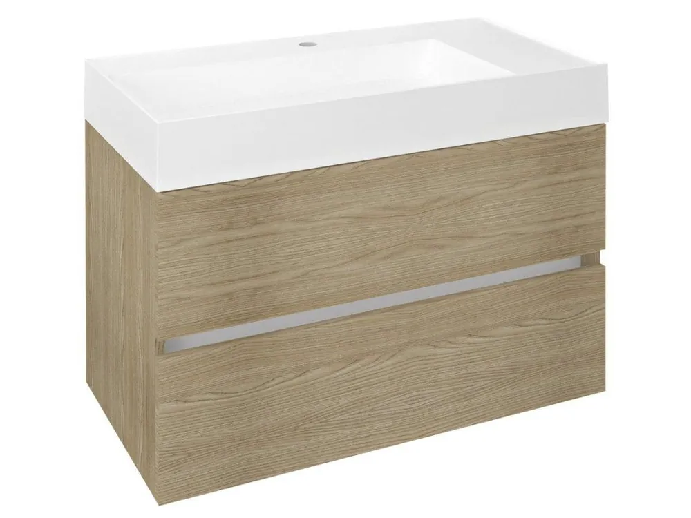 Vysoce Kvalitní ODETTA umyvadlová skříňka 82x50x43,5cm, jilm bardini