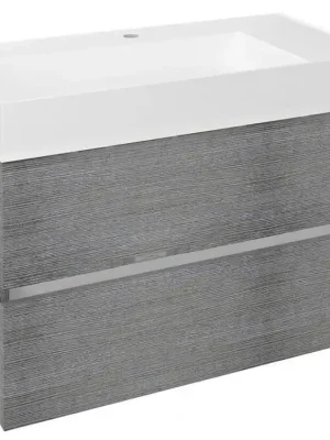 ODETTA umyvadlová skříňka 82x50x43,5cm, dub stříbrný Sezónní Sleva