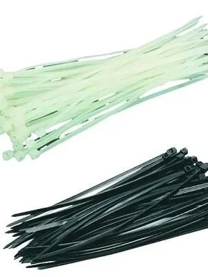 Levný DI vázací pásky 400x4,8mm bílá/černá (50ks)