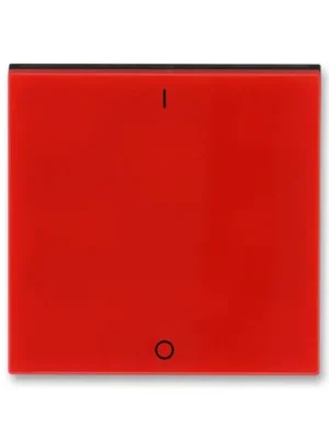 ABB 3559H-A00933 65 LEVIT Kryt jednoduchý s potiskem, pro spínače ř. 3 červená/kouřová černá Nejlepší Volba