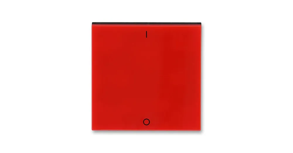 ABB 3559H-A00933 65 LEVIT Kryt jednoduchý s potiskem, pro spínače ř. 3 červená/kouřová černá Nejlepší Volba