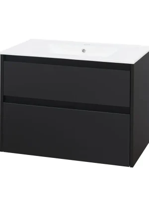 Značkový Mereo Opto, koupelnová skříňka s keramickým umyvadlem 81 cm, černá