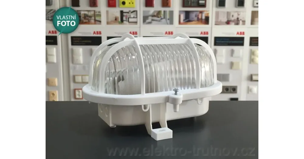 Panlux SOP-60/B svítidlo s mřížkou OVAL plast 60W IP44 E27 bílá Finální Výprodej