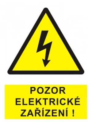 Ihned K Objednání štítek "POZOR ELEKTRICKÉ ZAŘÍZENÍ" A6 10,5x15cm ,samolepící fólie