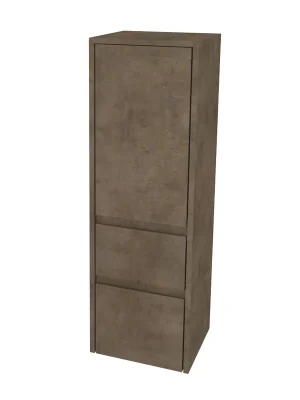 Značkový Mereo Opto koupelnová skříňka vysoká 125 cm, pravé otevírání, Multidecor, Beton Chicago tm šedý