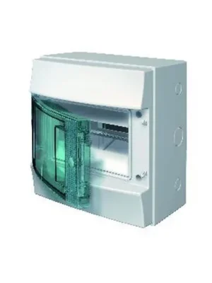 Sleva ABB 1SLM006501A1201 Rozvodnice modulové Rozvodnice nástěná, 8 Modulů, plastová průhledná dvířka, krytí IP65, řada Mistral65, včetně svorek N+PE (6 + 6)