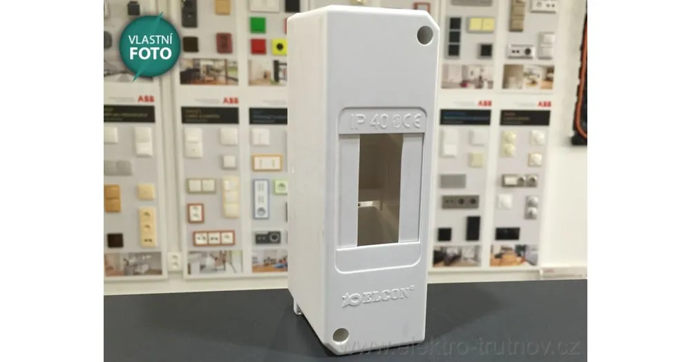 Výprodej ELCON kryt jističe 2M IP40 2 moduly s DINlištou bez svorkovnic
