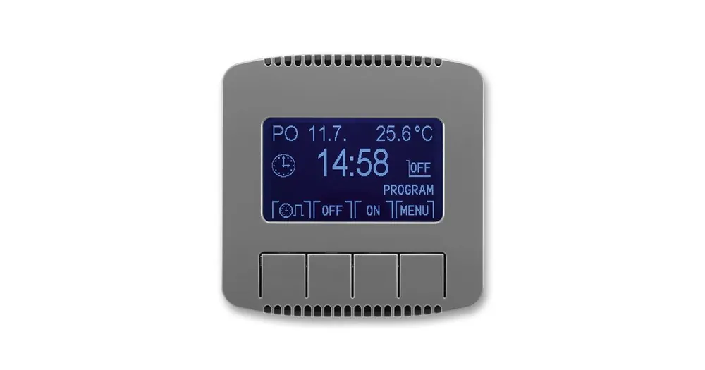 ABB 3292A-A20301 S2 Tango® Hodiny spínací (ovládací jednotka) Kouřová šedá Víkendová Akce