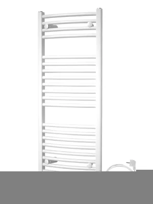 Mereo Otopný žebřík oblý 600x1330 mm, bílý, elektrický Top Prodej