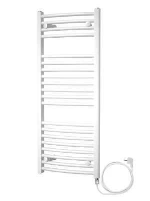 Mereo Otopný žebřík oblý 600x1690 mm, bílý, elektrický Oblíbený