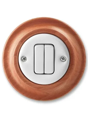 ABB 3559K-C52345 52 Decento® Přepínač střídavý dvojitý č.6+6 bílá/třešeň Značkový