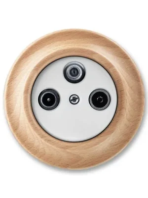 ABB 5011K-C00403 50 Decento® Zásuvka TV+R+SAT koncová bílá/přírodní buk Top Prodej