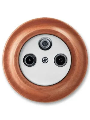 ABB 5011K-C00403 52 Decento® Zásuvka televizní, rozhlasová a satelitní, koncová bílá/třešeň Nejlepší Cena