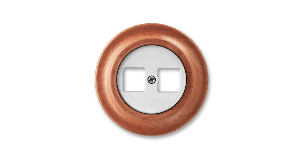 ABB 5014K-C01018 52 Decento® Zásuvka komunikační dvojnásobná bílá/třešeň Nejlepší Volba