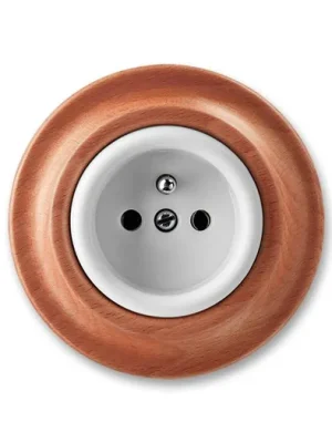 ABB 5519K-C02347 52 Decento® Zásuvka jednonásobná s ochranným kolíkem bílá/třešeň Horká Nabídka