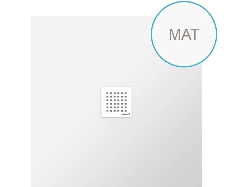 Značkový FLEXIA vanička z litého mramoru s možností úpravy rozměru, 100x100cm, bílá mat