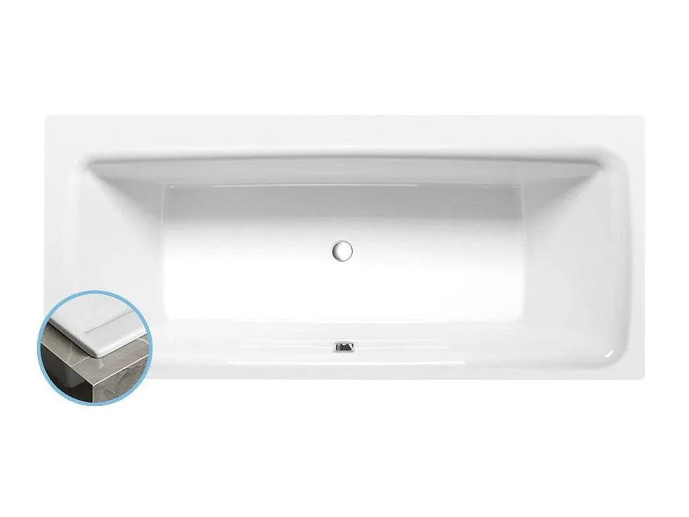 KVADRA SLIM obdélníková vana 180x80x47cm, bílá Finální Výprodej
