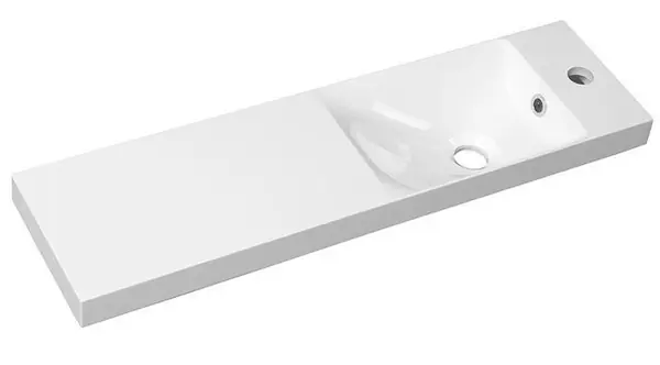 Zlevněný Sapho Agos Umyvadlo na skříňku 80x22 cm, litý mramor, bílá