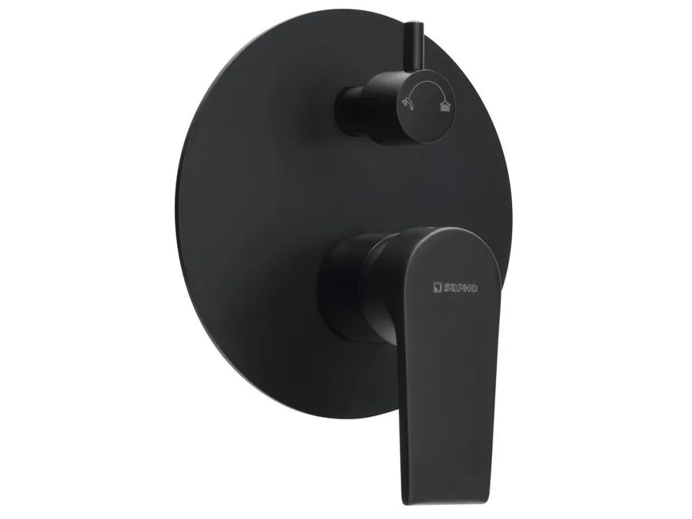 Ověřený KAI podomítková sprchová baterie, 2 výstupy, otočný přepínač, černá mat