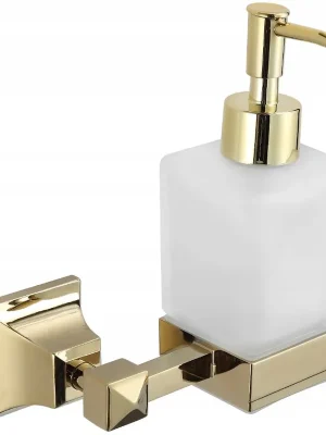 Značkový Závěsný dávkovač mýdla MAXMAX MEXEN DALIA s pumpičkou - kov/sklo - zlatý, 70173388-50