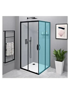Značkový Gelco SIGMA SIMPLY BLACK sprchové dveře posuvné pro rohový vstup 900 mm, čiré sklo, GS2190B