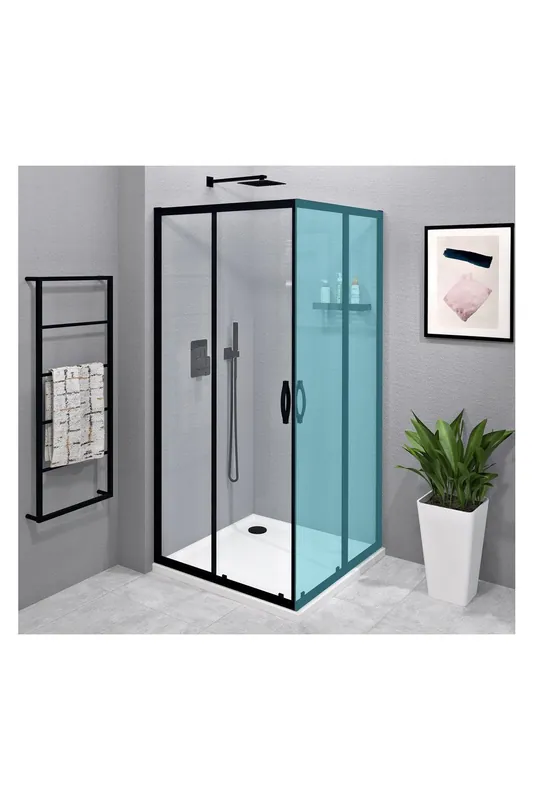 Značkový Gelco SIGMA SIMPLY BLACK sprchové dveře posuvné pro rohový vstup 900 mm, čiré sklo, GS2190B