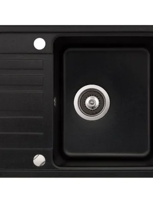 Granitový dřez Aquasanita Helika Notus 575.5E black metallic – elegantní a odolný Akční Nabídka